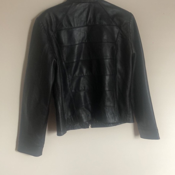 Vintage 90s black leather jacket - Picture 4 of 4